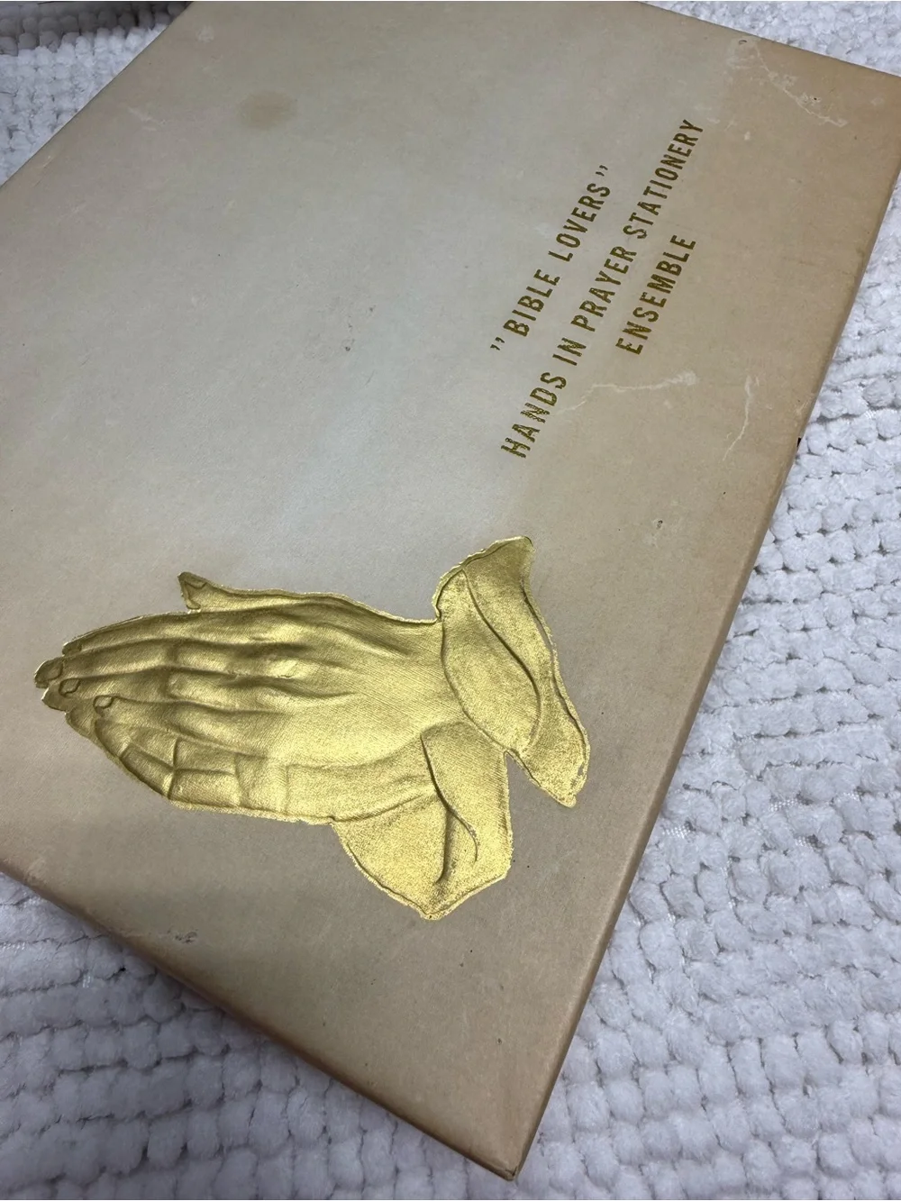 Vintage 1950s Bible Lovers Hands In Prayer Stationery Ensemble Warner Press